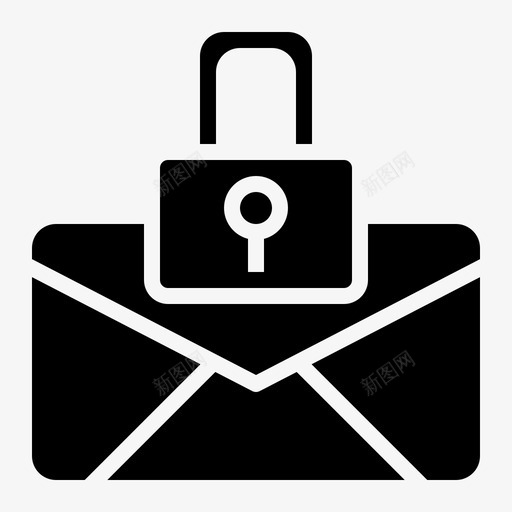 锁定电子邮件66实心图标svg_新图网 https://ixintu.com 实心 电子邮件 锁定