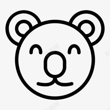 袋熊动物快乐的脸图标图标