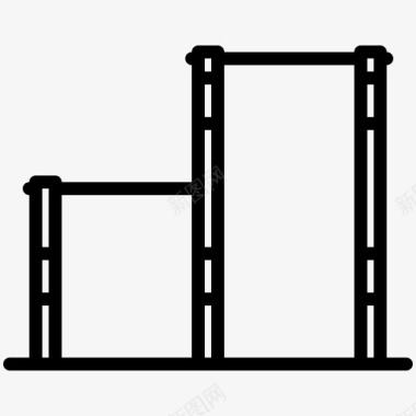 单杠健身房75直线图标图标