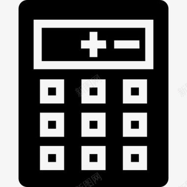 财务计算器办公室实心图标图标