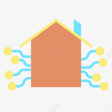 智能家居房地产175平房图标图标