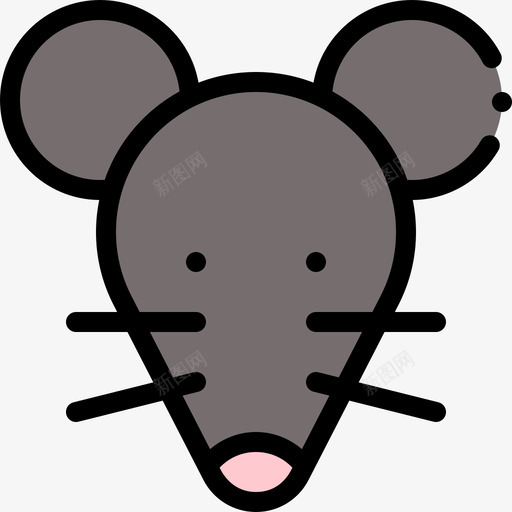 老鼠动物83线性颜色图标svg_新图网 https://ixintu.com 动物 线性 老鼠 颜色