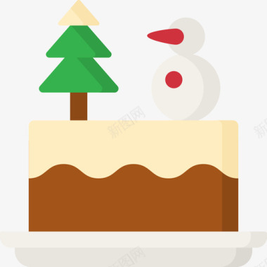 蛋糕圣诞食品3扁平图标图标