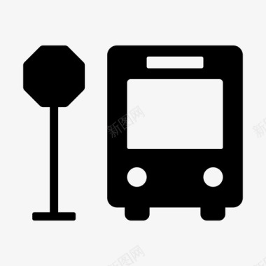 公共汽车站标志运输图标图标