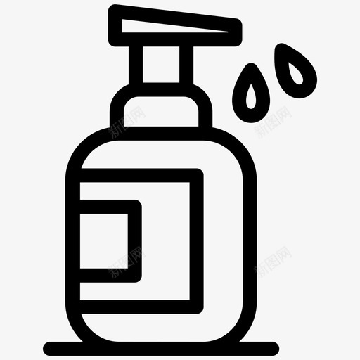 瓶子美容化妆品图标svg_新图网 https://ixintu.com 加粗 化妆品 卫生 理发师 瓶子 粗线条 美容 肥皂