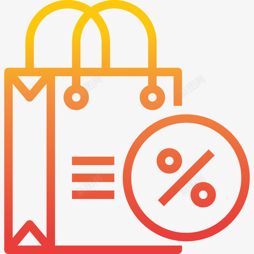 购物袋9折渐变图标svg_新图网 https://ixintu.com 9折 渐变 购物袋