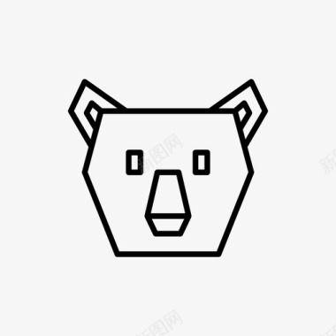 北极熊动物动物脸图标图标