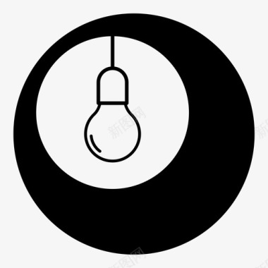 灯泡圆圈概念图标图标