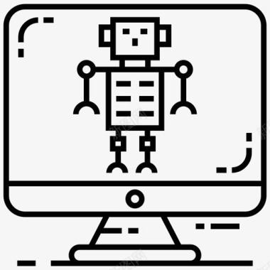 机器人编程人工智能机器人学图标图标
