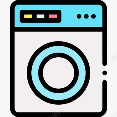 洗衣机家装66线颜色图标图标