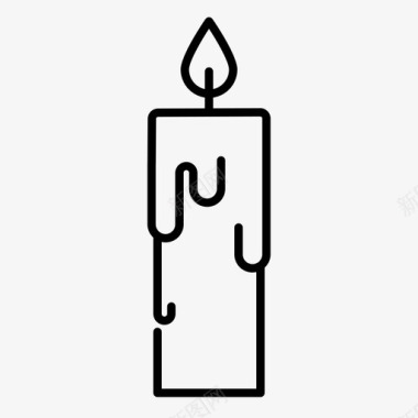 融化的蜡烛火万圣节图标图标