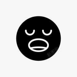 睡眠面部表情符号面部表情情绪图标高清图片