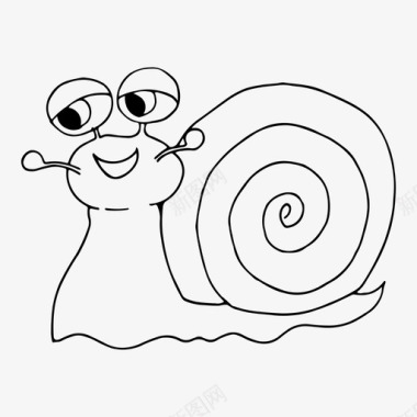 蜗牛动物卡通图标图标