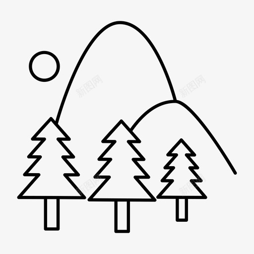 森林山自然图标svg_新图网 https://ixintu.com 森林 自然