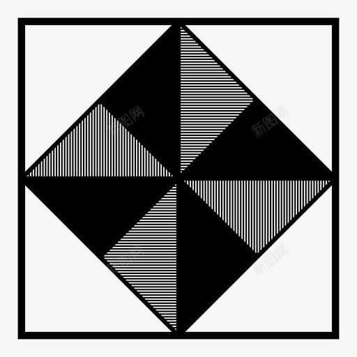 补丁方块几何学图标svg_新图网 https://ixintu.com 几何学 方块 方形 菱形 补丁 针线 针轮
