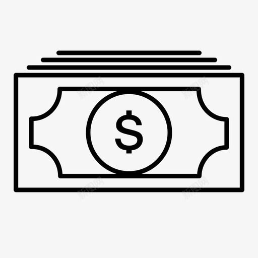 一叠钞票现金美元图标svg_新图网 https://ixintu.com 一叠 元钱 现金 美元 钞票