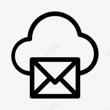 云电子邮件连接信封图标图标