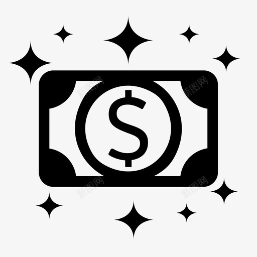 金钱银行现金图标svg_新图网 https://ixintu.com 收入 现金 金钱 银行
