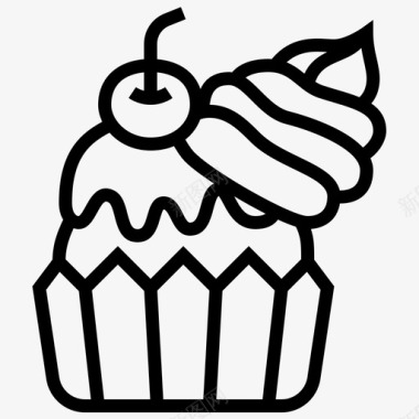纸杯蛋糕烘焙甜点图标图标
