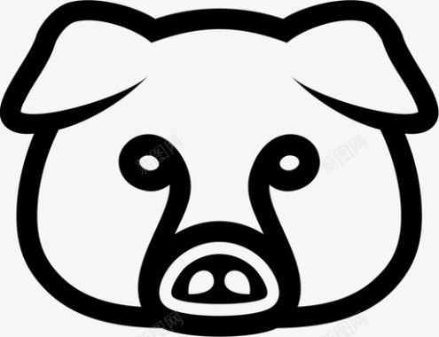 猪动物头图标图标
