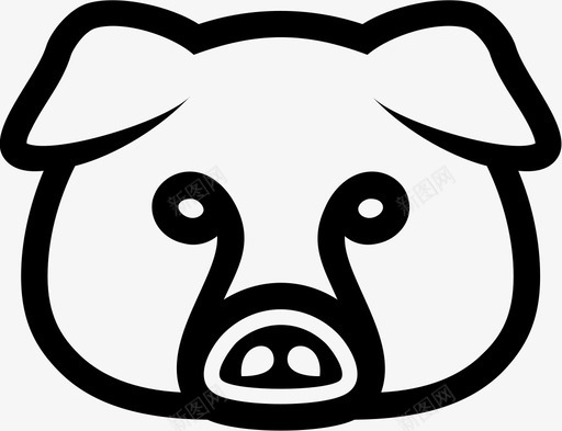 猪动物头图标svg_新图网 https://ixintu.com 动物 小猪 猪头