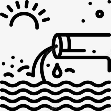 污水渠化水流图标图标