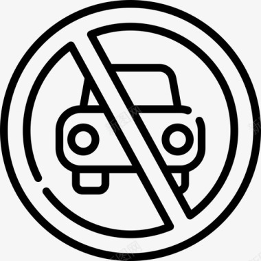 车辆信号禁止7线性图标图标