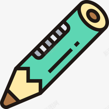 铅笔施工工具1线颜色图标图标