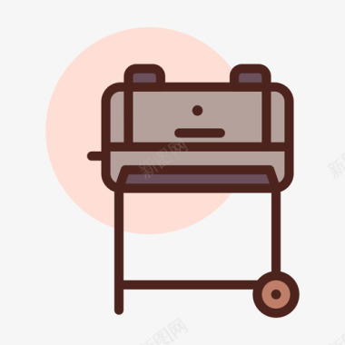 烧烤架烧烤29线性颜色图标图标