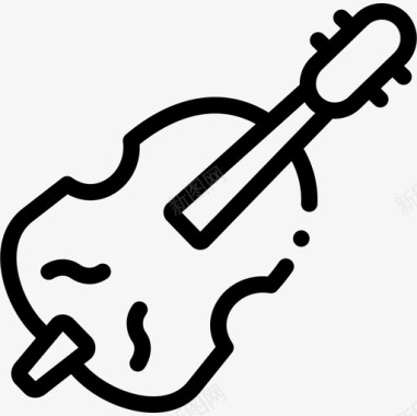 小提琴摇滚乐28线性图标图标