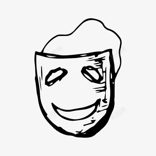 面具脸手绘图标svg_新图网 https://ixintu.com 微笑 戏剧 手绘 素描 面具