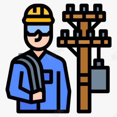电工职业19原色图标图标