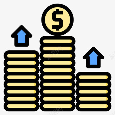 货币增长支付78线性颜色图标图标