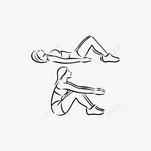 仰卧起坐身体健身图标svg_新图网 https://ixintu.com 仰卧起坐 健身 身体 锻炼