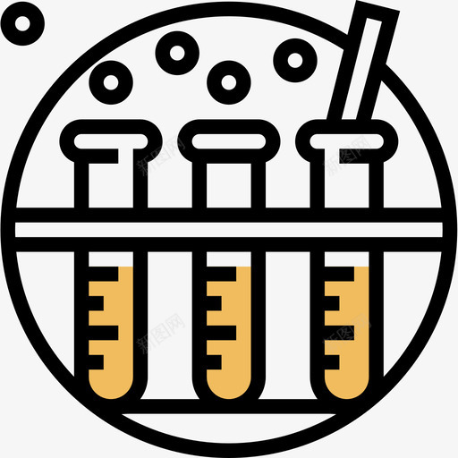 试管生化14黄影图标svg_新图网 https://ixintu.com 生化 试管 黄影