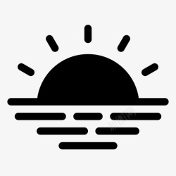 清晨icon日出清晨阳光图标高清图片