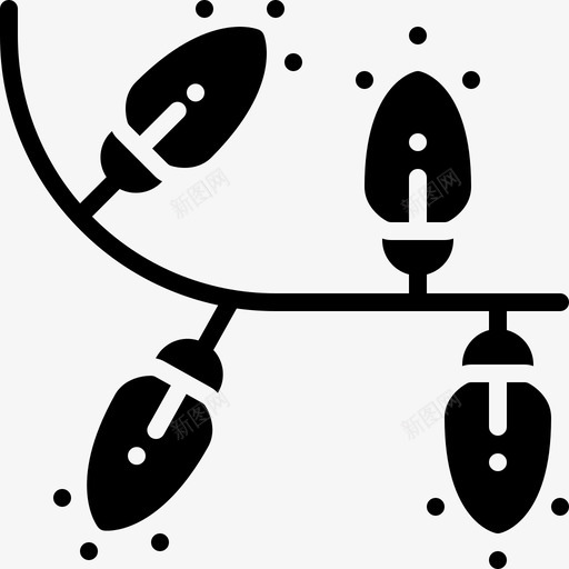 圣诞灯圣诞装饰11填充图标svg_新图网 https://ixintu.com 圣诞 填充 装饰