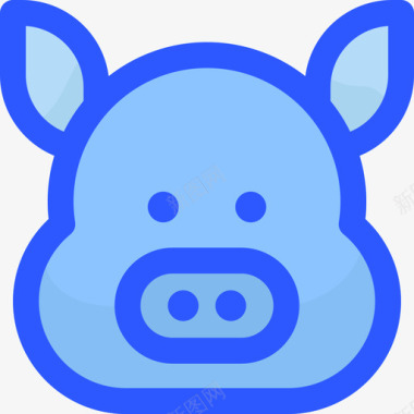 猪养殖87蓝色图标图标