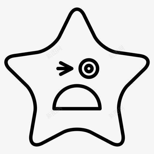 星星表情符号眨眼图标svg_新图网 https://ixintu.com 担心 星星 眨眼 符号 表情