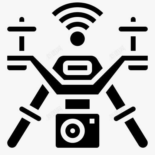 无人机航空相机图标svg_新图网 https://ixintu.com 创新 字形 小工 工具 无人机 监视 相机 航空