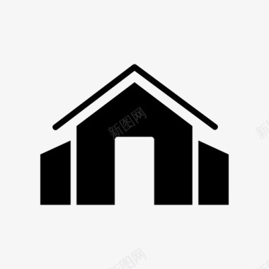 住宅建筑物车库图标图标