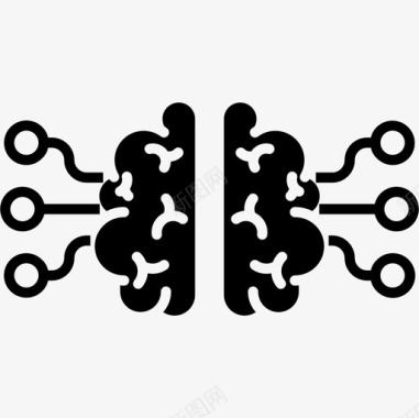 大脑人工智能52字形图标图标