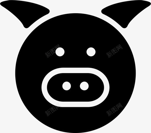 小猪动物头图标svg_新图网 https://ixintu.com 动物 小猪 猪头