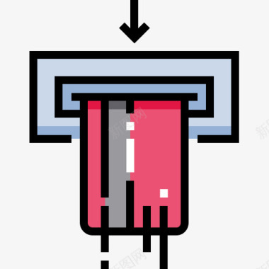 Atm公共服务7线性彩色图标图标