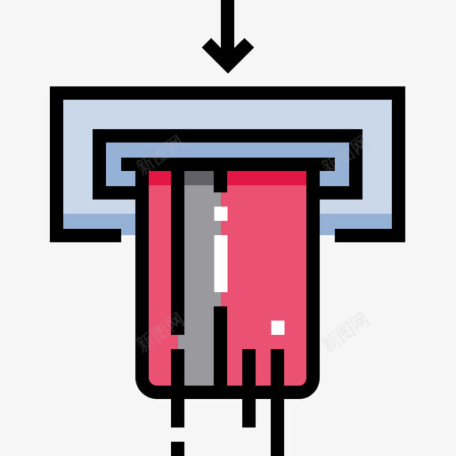 Atm公共服务7线性彩色图标svg_新图网 https://ixintu.com 公共服务 彩色 线性