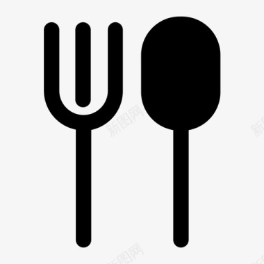 叉子勺吃厨房图标图标