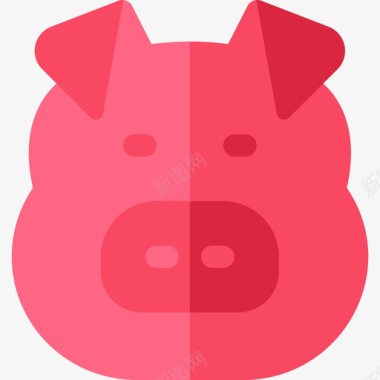 猪烤肉51扁平图标图标