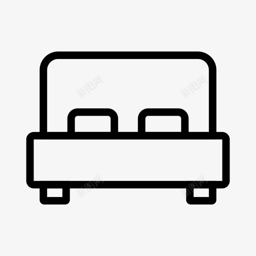 双人床卧室家具图标svg_新图网 https://ixintu.com 卧室 双人床 图标 基本 家具 酒店