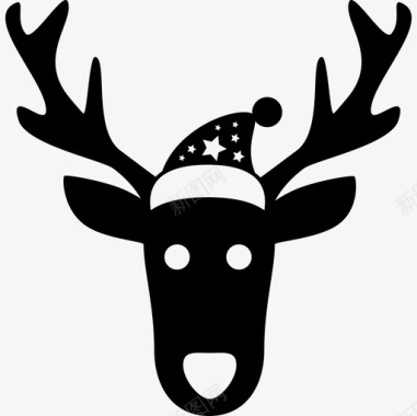 驯鹿圣诞节欢乐图标图标