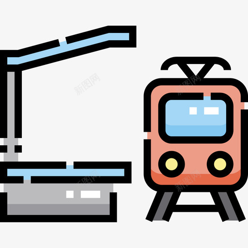 火车站车辆运输5线颜色图标svg_新图网 https://ixintu.com 火车站 车辆 运输线 颜色